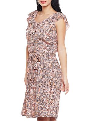 pink viscose belted dress - 15042770 - Standard Image - 2