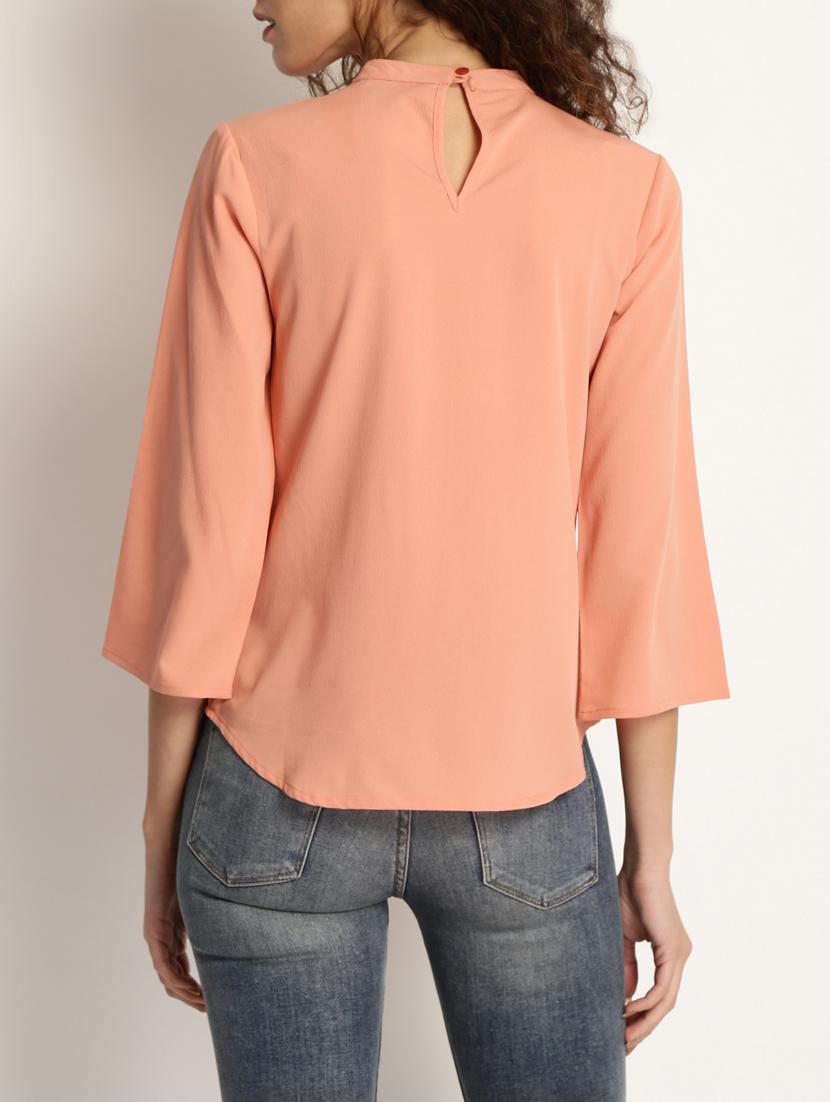 mock neck pleat detail top - 15044337 - Zoom Image - 3
