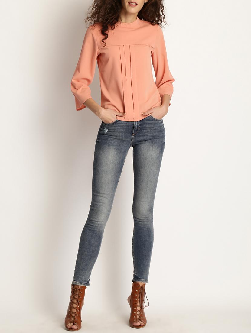 mock neck pleat detail top - 15044337 - Zoom Image - 4