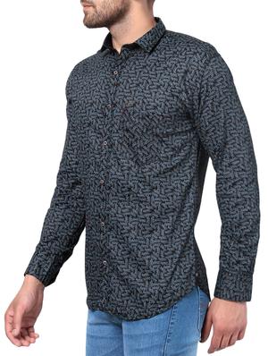 black cotton casual shirt - 15046068 - Standard Image - 2