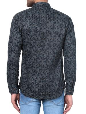 black cotton casual shirt - 15046068 - Standard Image - 3