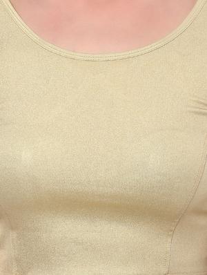 gold cotton lycra solid blouse - 15046143 - Standard Image - 4
