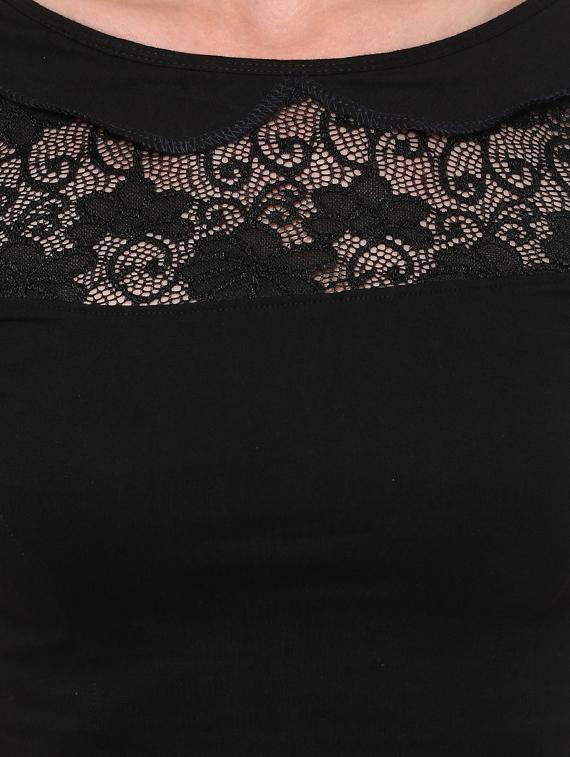 black cotton lycra solid blouse - 15046147 - Zoom Image - 4