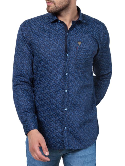 blue cotton casual shirt - 15046228 - Standard Image - 1