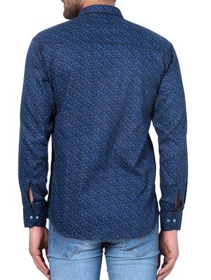 blue cotton casual shirt - 15046228 - Standard Image - 3