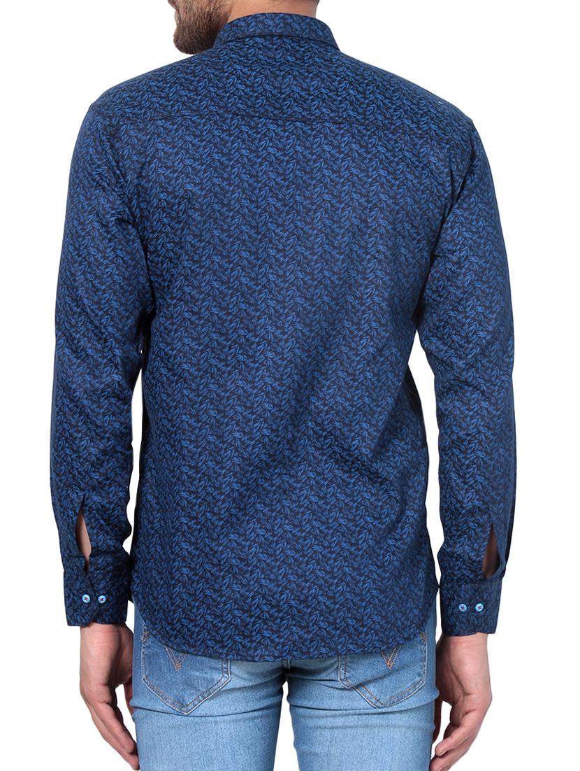 blue cotton casual shirt - 15046228 - Zoom Image - 3