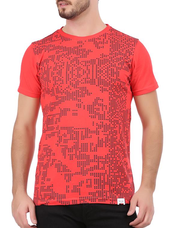 red cotton front print tshirt - 15046235 - Zoom Image - 1