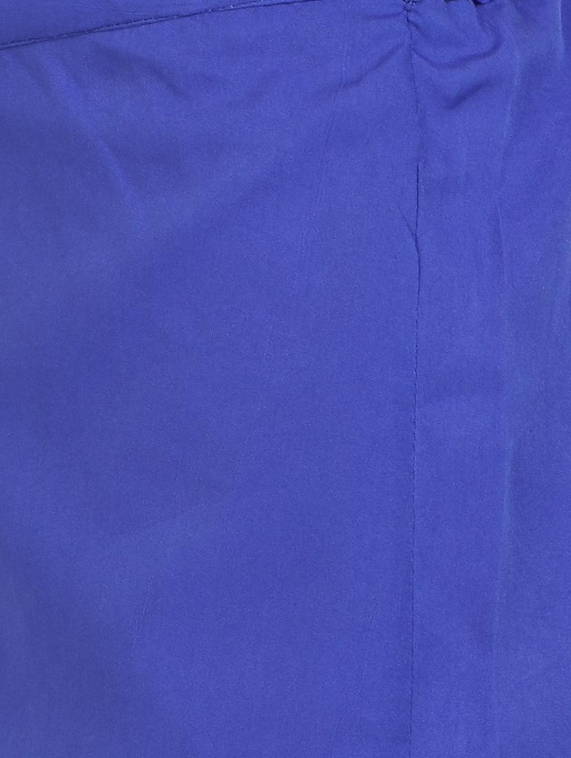 solid blue crepe palazzo - 15046799 - Zoom Image - 5