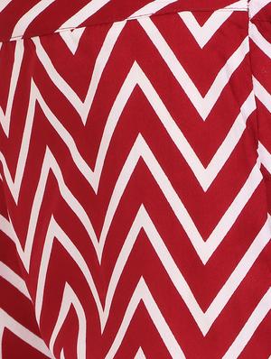 red chevron crepe palazzo - 15046806 - Standard Image - 5