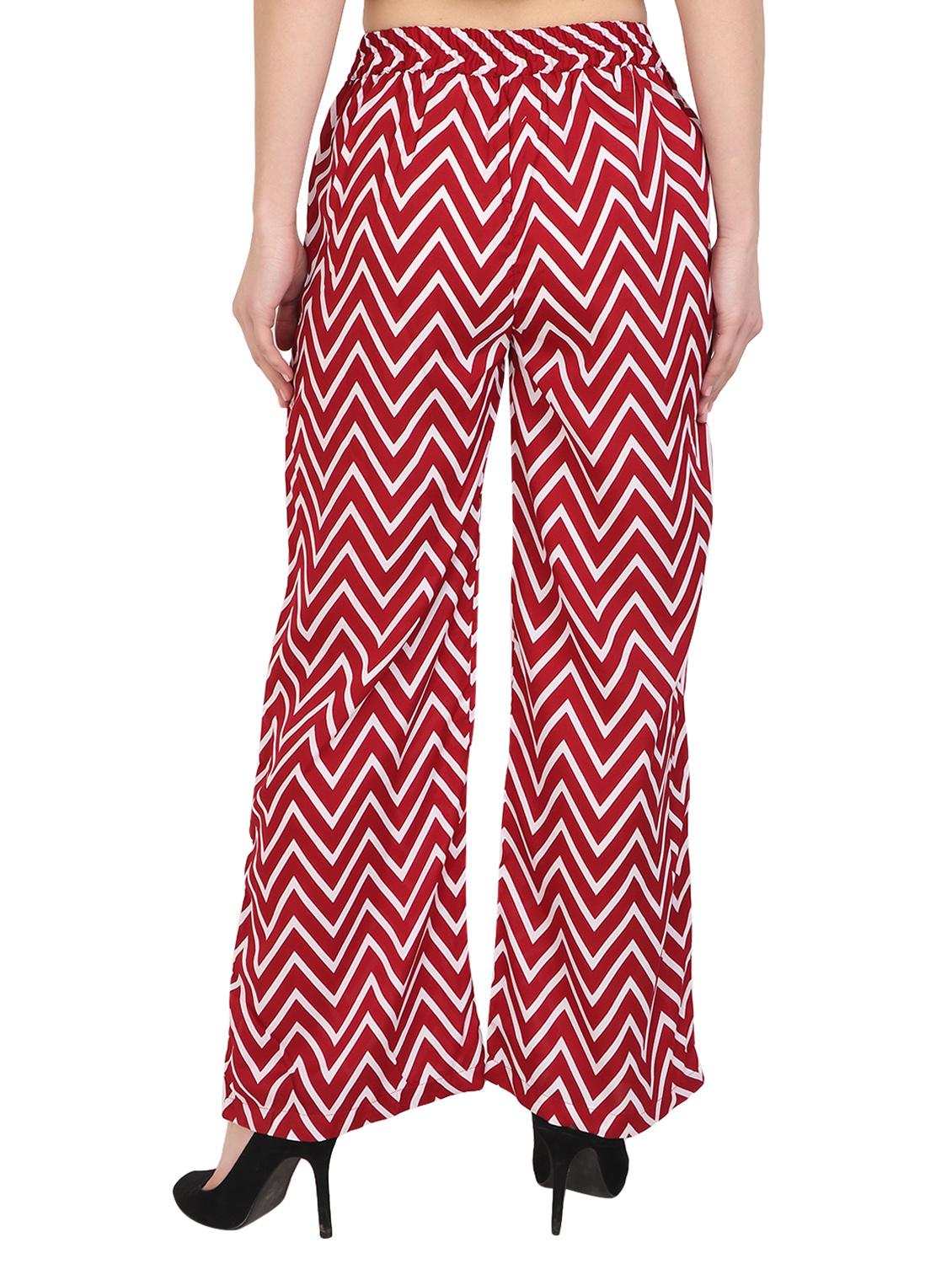 red chevron crepe palazzo - 15046806 - Zoom Image - 3