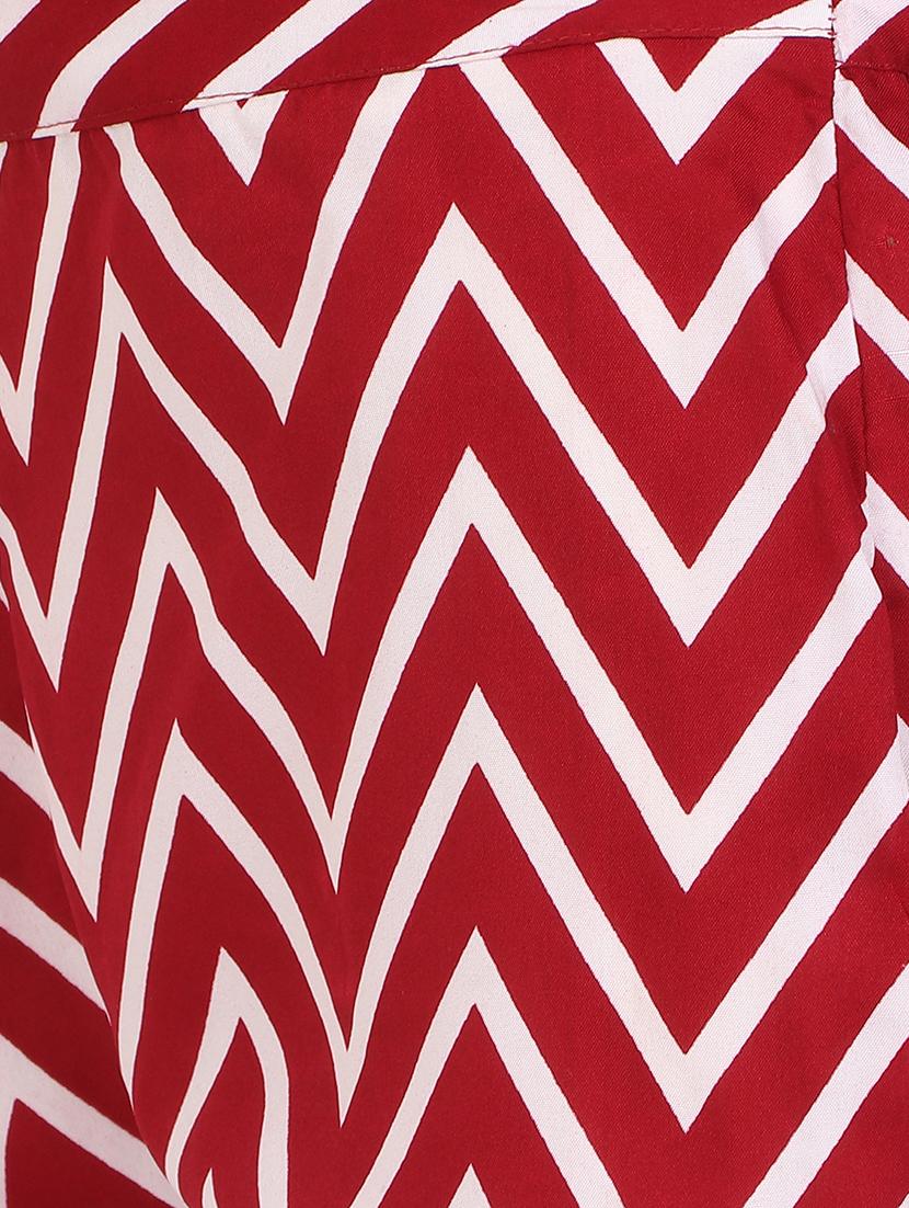 red chevron crepe palazzo - 15046806 - Zoom Image - 5