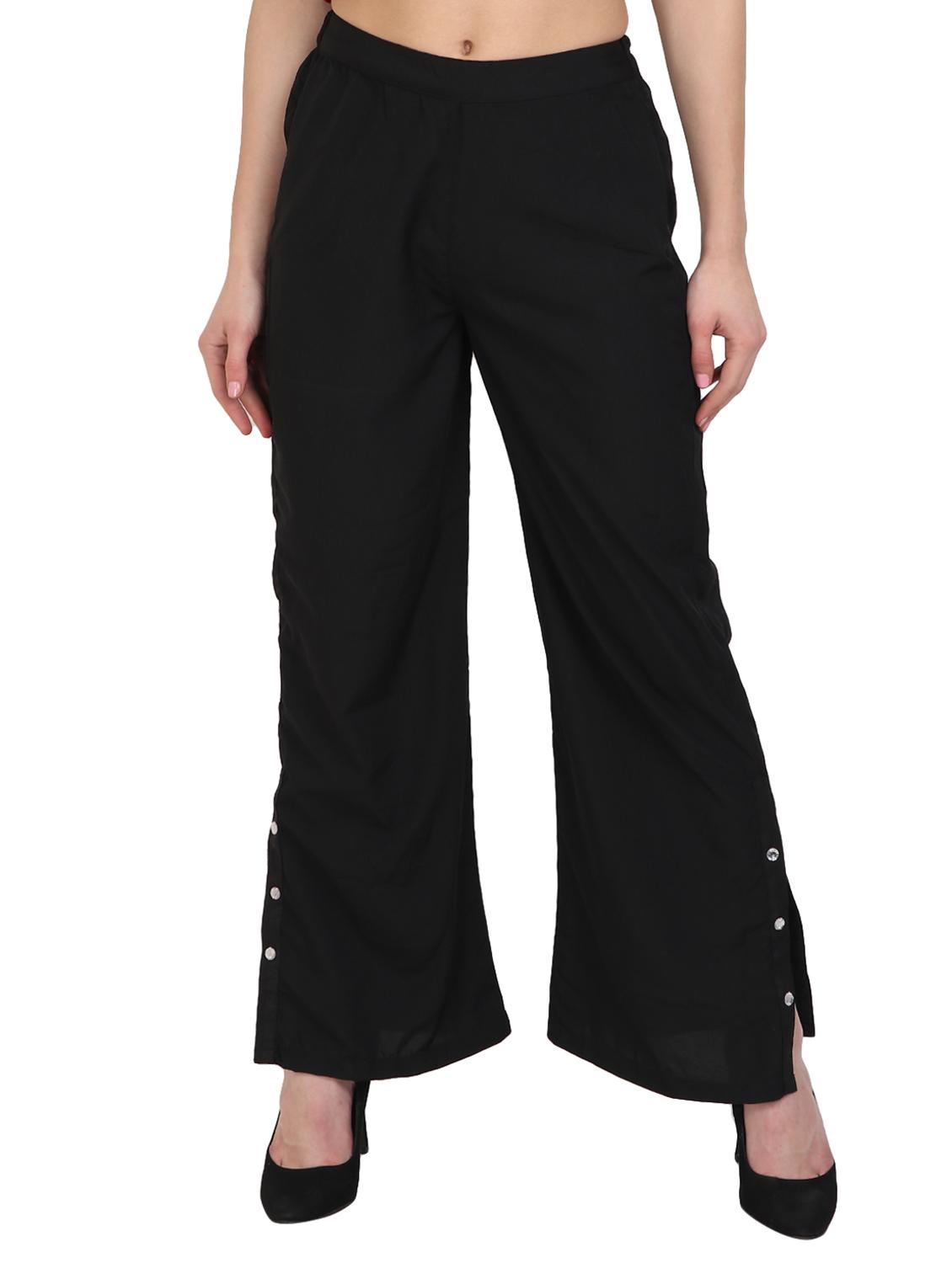 solid black crepe palazzo - 15046809 - Zoom Image - 1