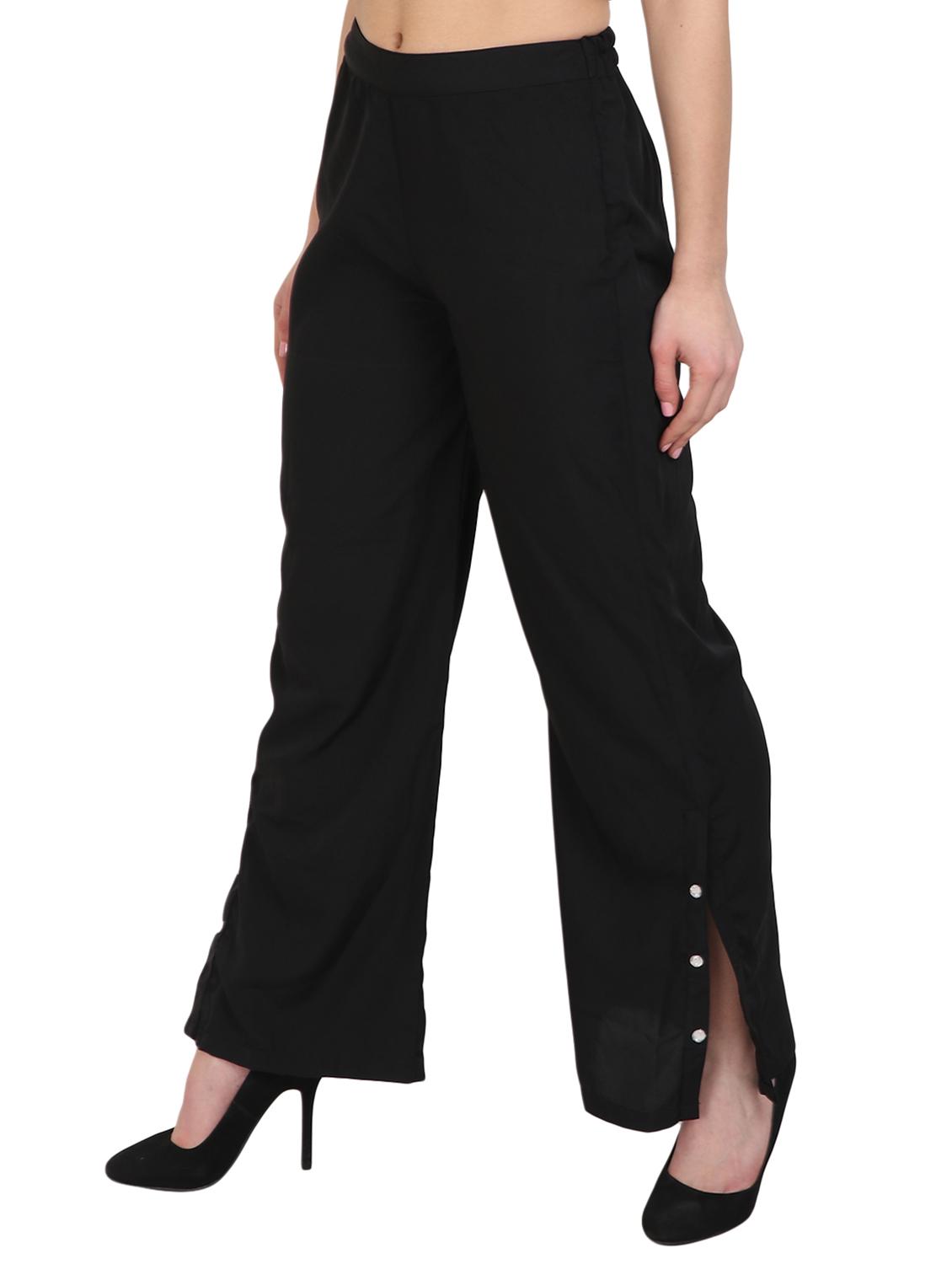 solid black crepe palazzo - 15046809 - Zoom Image - 2