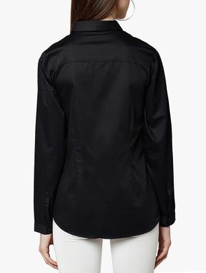 solid black cotton shirt - 15047069 - Standard Image - 3