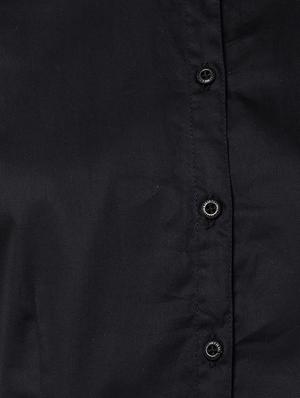 solid black cotton shirt - 15047069 - Standard Image - 4