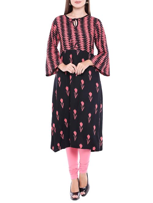bell sleeves a-line kurta - 15047144 - Standard Image - 1