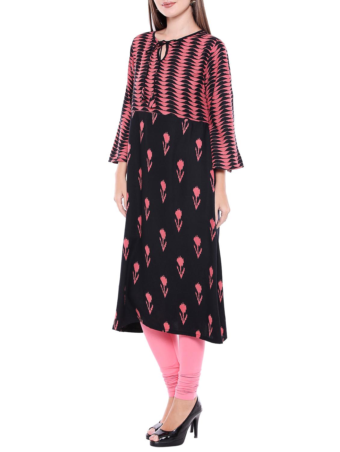 bell sleeves a-line kurta - 15047144 - Zoom Image - 2