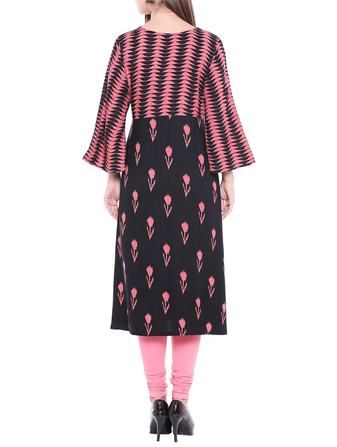 bell sleeves a-line kurta - 15047144 - Zoom Image - 3