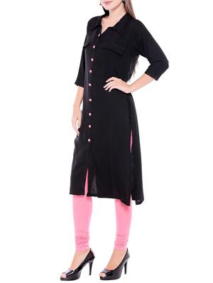 straight slit button placket kurta - 15047152 - Standard Image - 2