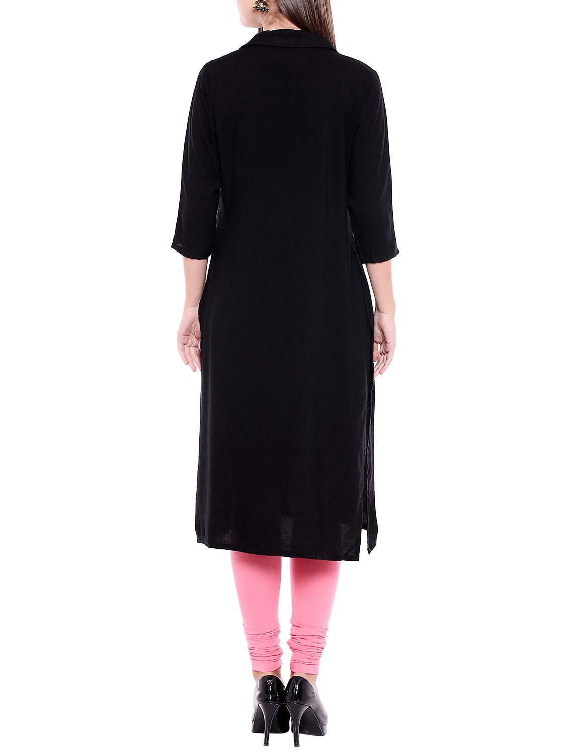 straight slit button placket kurta - 15047152 - Zoom Image - 3