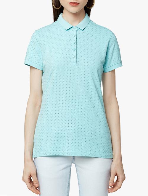 light blue printed tee - 15047231 - Standard Image - 1