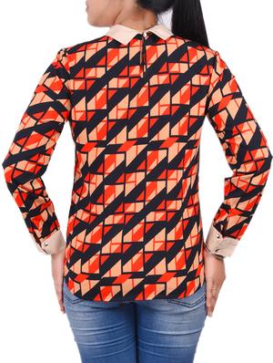 orange printed top - 15047549 - Standard Image - 3