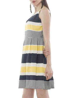 navy blue crepe fit & flare dress - 15048294 - Standard Image - 3