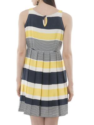 navy blue crepe fit & flare dress - 15048294 - Standard Image - 4