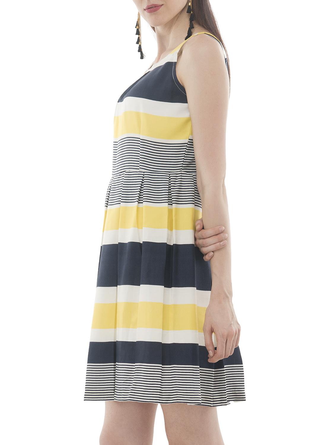 navy blue crepe fit & flare dress - 15048294 - Zoom Image - 3