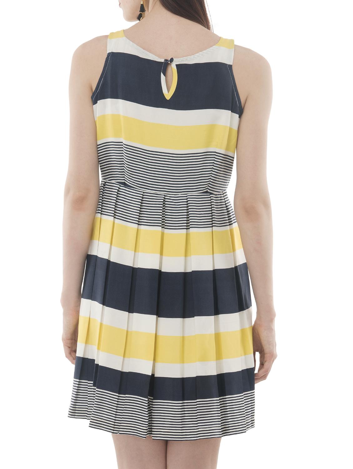 navy blue crepe fit & flare dress - 15048294 - Zoom Image - 4