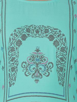 blue rayon straight kurta - 15048735 - Standard Image - 4