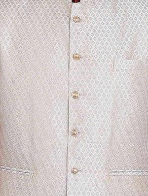 beige silk nehru jacket - 15048763 - Standard Image - 4