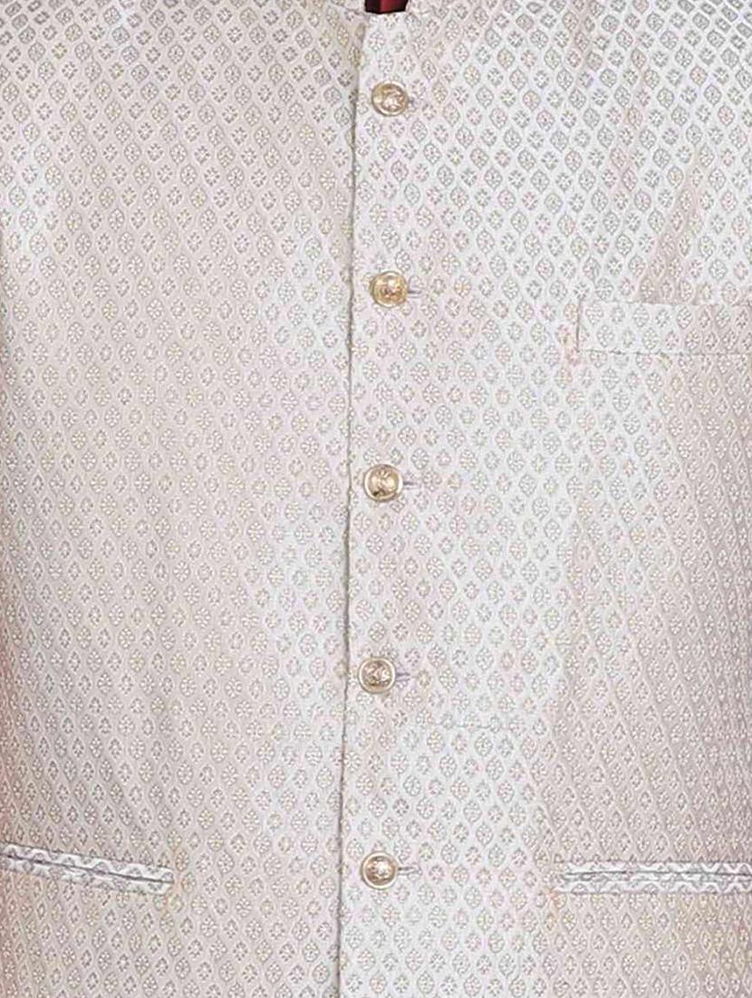 beige silk nehru jacket - 15048763 - Zoom Image - 4