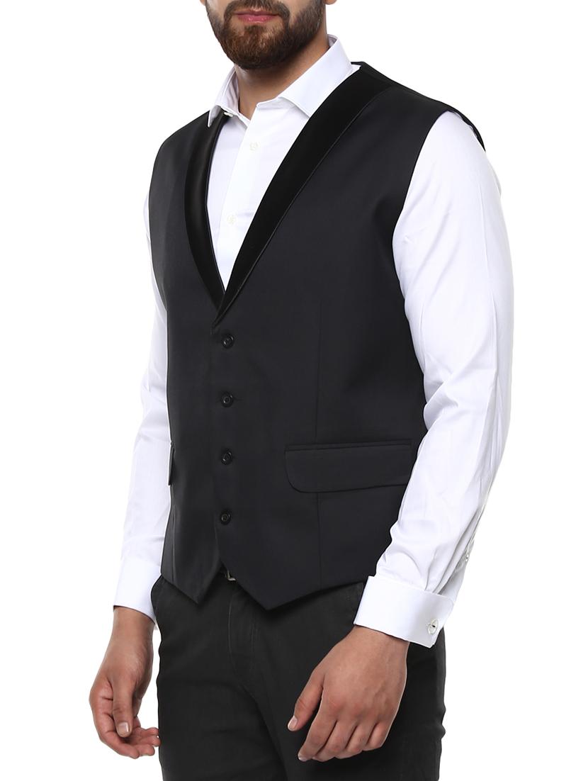 black cotton waist coat - 15048764 - Zoom Image - 2