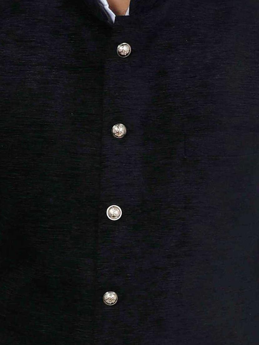 black cotton nehru jacket - 15048769 - Zoom Image - 4