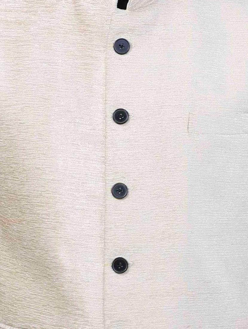 beige cotton nehru jacket - 15048777 - Zoom Image - 4