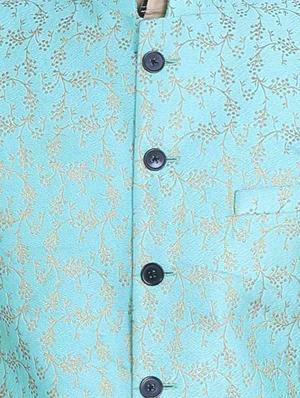 blue silk nehru jacket - 15048788 - Standard Image - 4