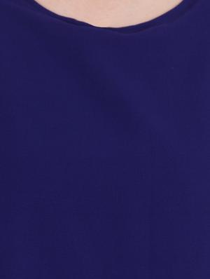 blue solid georgette layered dress - 15048815 - Standard Image - 5
