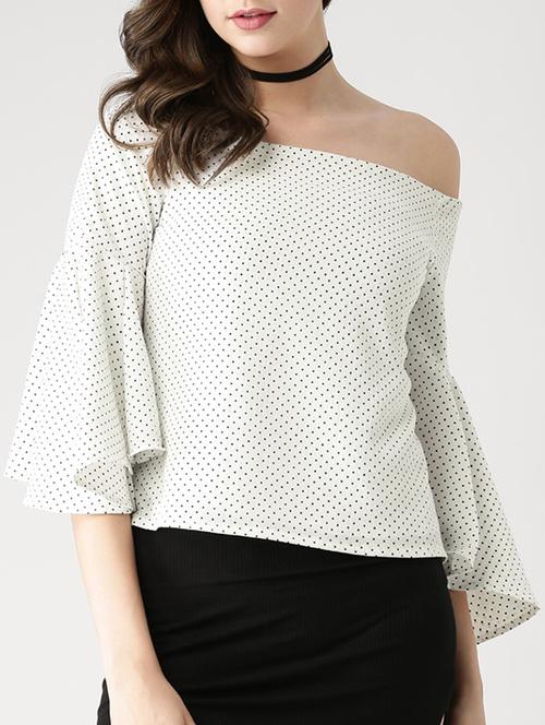 off shoulder bell sleeved top - 15049152 - Standard Image - 1