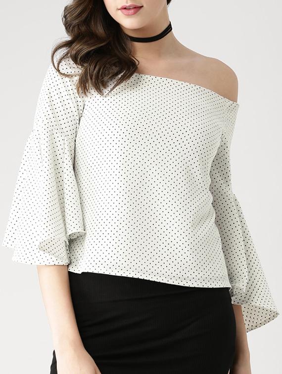 off shoulder bell sleeved top - 15049152 - Zoom Image - 1
