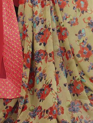 floral half & half saree with blouse - 15049241 - Standard Image - 2