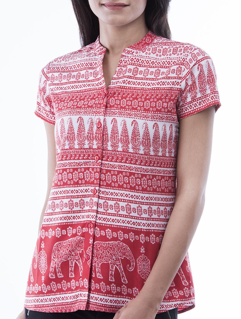 amadore blue crepe printed top - 15049784 - Zoom Image - 1