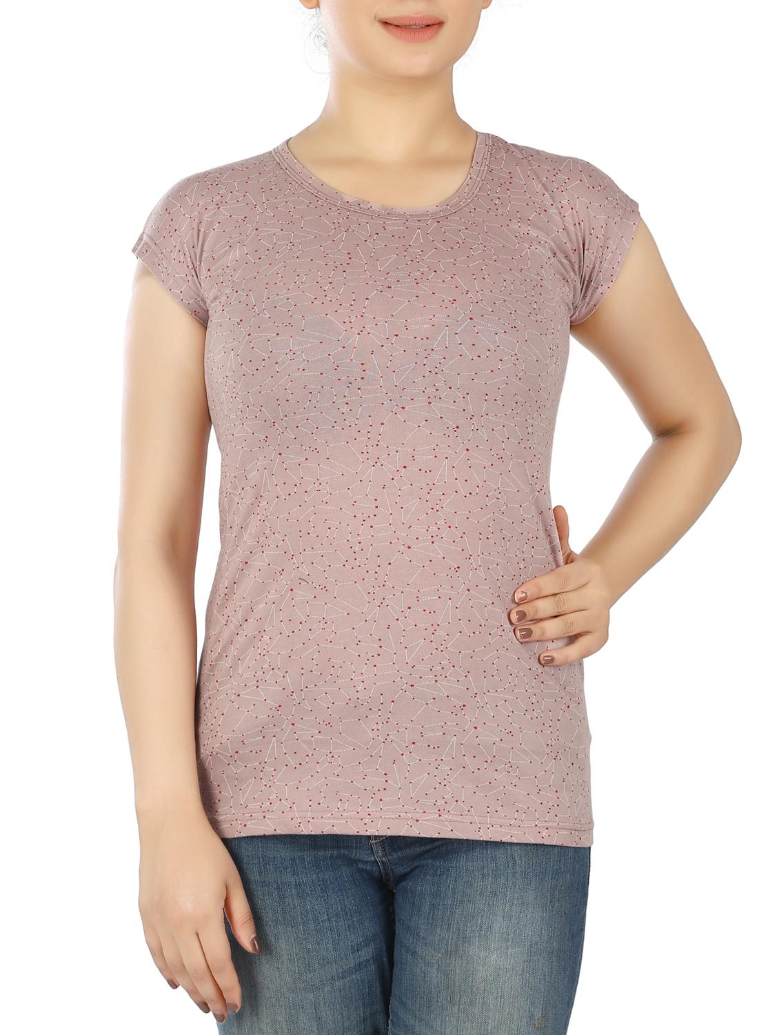pink cotton printed tee - 15050331 - Zoom Image - 1