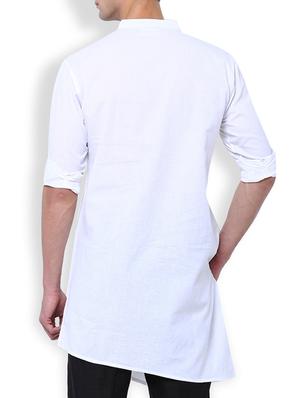 white linen kurta - 15050393 - Standard Image - 3