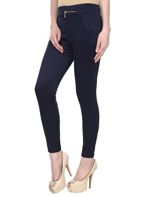 navy blue cotton lycra jegging - 15050754 - Standard Image - 2