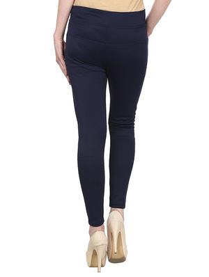 navy blue cotton lycra jegging - 15050754 - Standard Image - 3