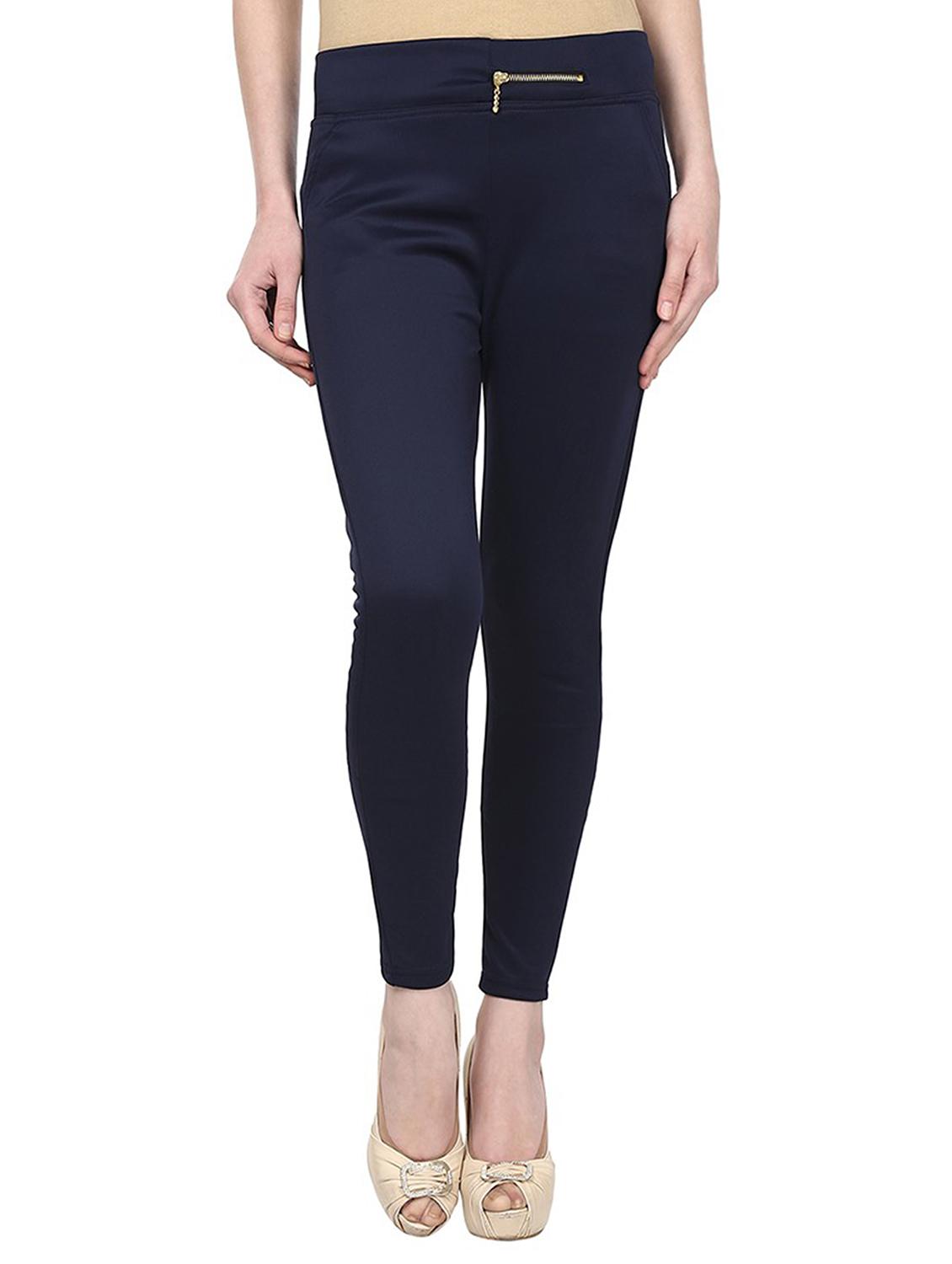 navy blue cotton lycra jegging - 15050754 - Zoom Image - 1
