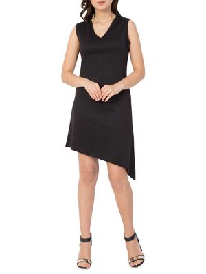 v neck asymmetric dress - 15051947 - Standard Image - 4