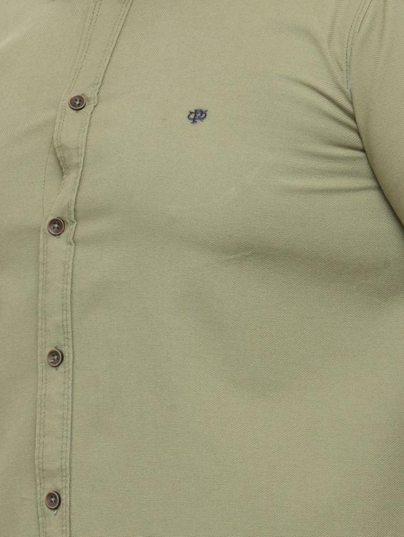 olive green cotton casual shirt - 15052018 - Zoom Image - 4