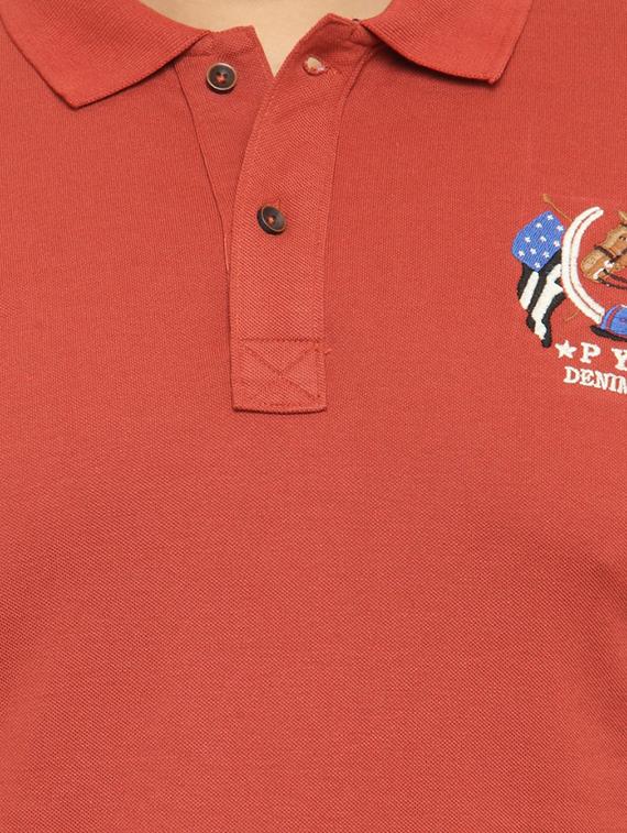 red cotton polo t-shirt - 15052050 - Zoom Image - 4